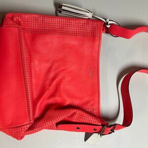 Coral colored Coach handbag